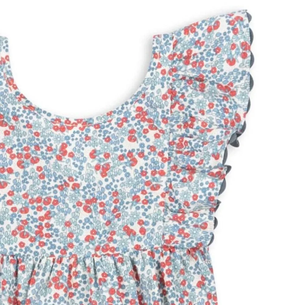 NEW Konges Slojd Verbena cotton romper in Bibi Blue floral 12 months - Picture 2 of 9